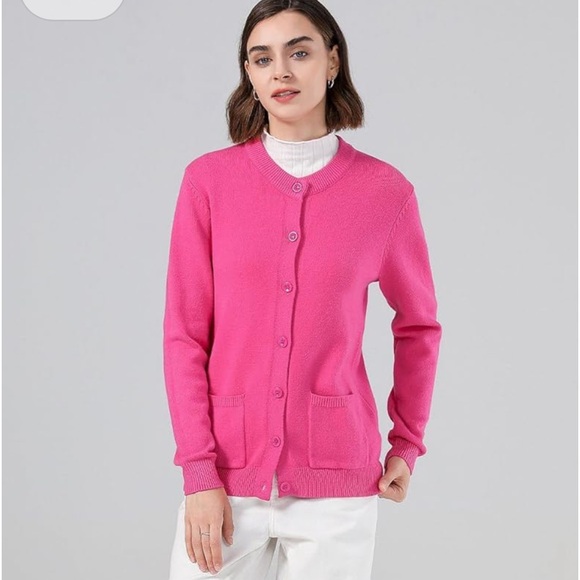 NEW SMILING PINKER Women's Cardigan Sweater Button Down Chunky KnitwearXXXL PINK - Picture 14 of 16